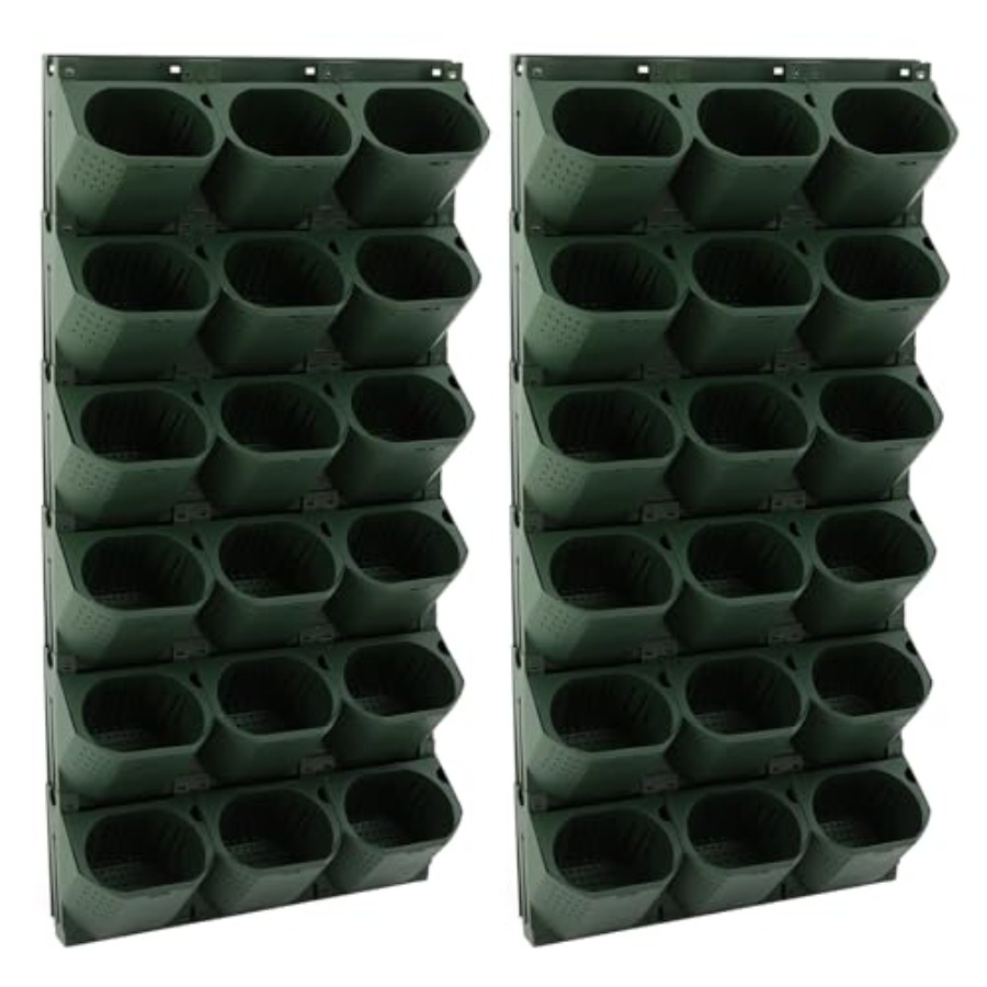 Self-Watering Planter - กระถางปลูกต้นไม้แบบติดผนัง 36 ช่อง พร้อมระบบรดน้ำอัตโนมัติ สำหรับใช้ในร่ม/กลางแจ้ง ผลิตจากพลาสติก