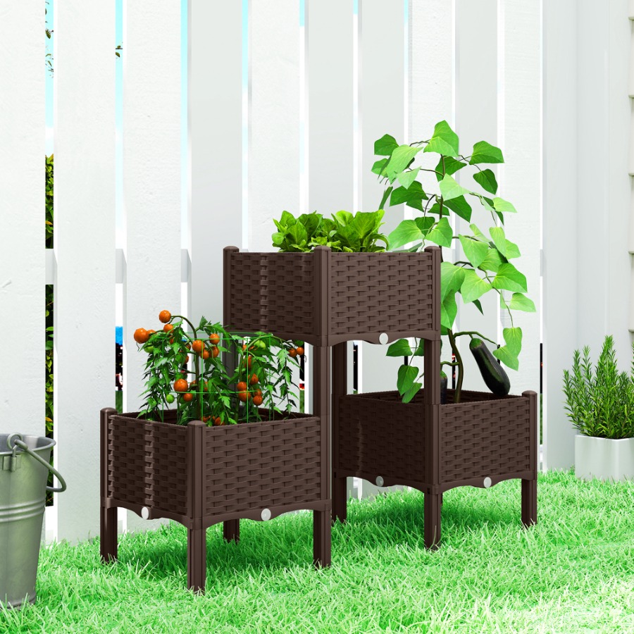 กระถางปลูกต้นไม้แบบยกสูง ทำจาก - Self-Watering Planter บทวิจารณ์และราคา